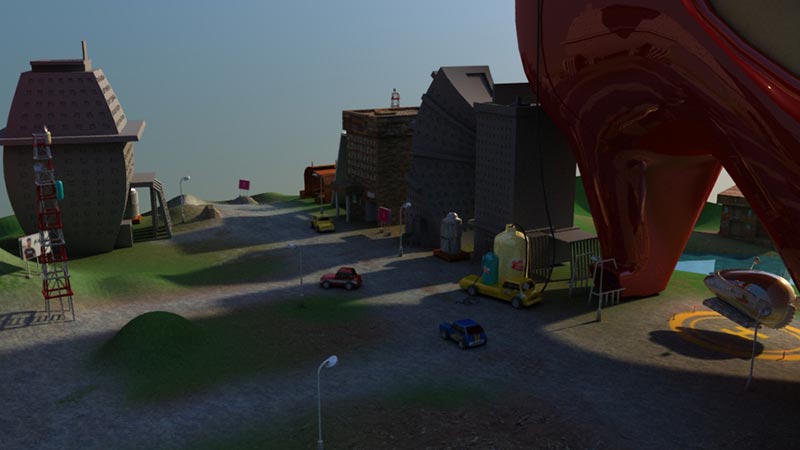 Victor Nwokoye 3D Environment Modelling for Gaming - night time render