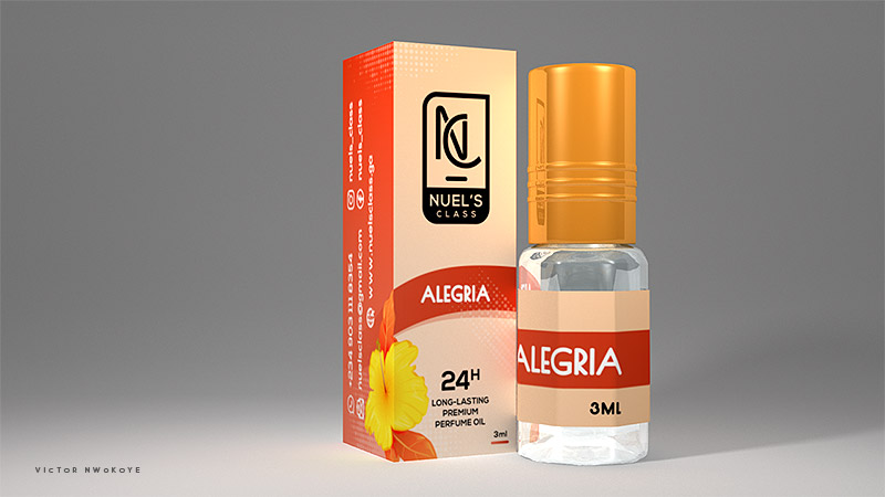 Victor Nwokoye 3D prototype design for a premium perfume brand (Nuels Class) - Alegria