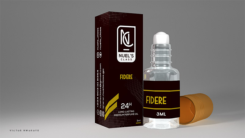 Victor Nwokoye 3D prototype design for a premium perfume brand (Nuels Class) - Fidere